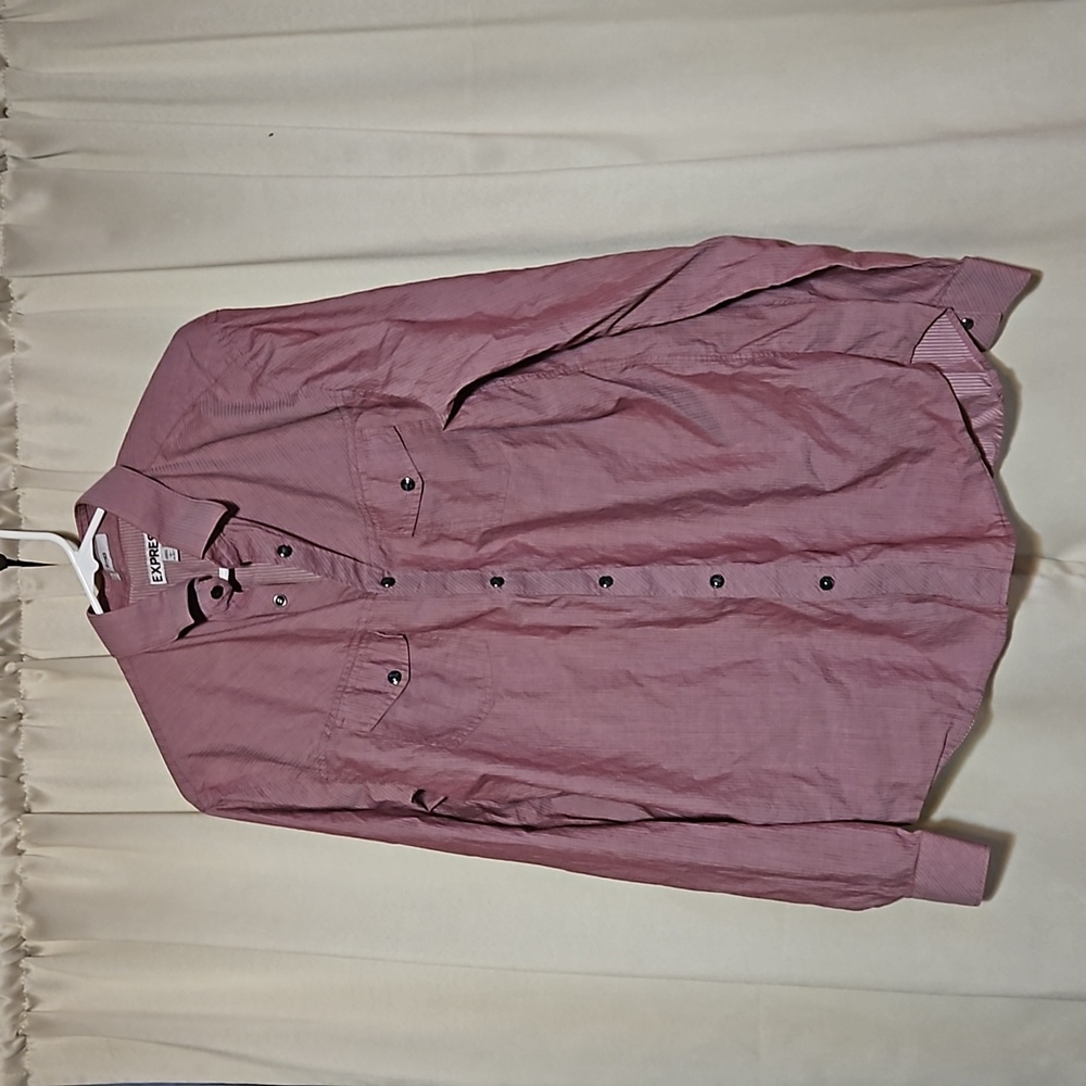 Men's Long Sleeve Snap Front Collared Dress Shirt